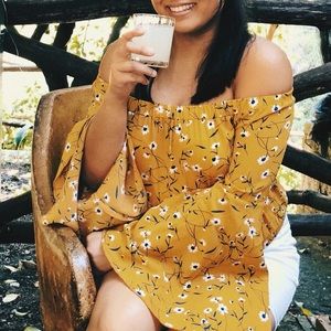 Yellow Off Shoulder Crop